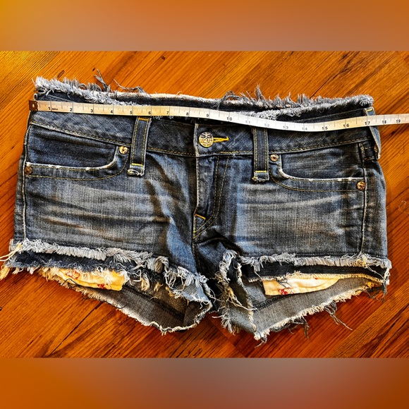 True Religion Love & Haight Joey Denim Cutoff Shorts 30 RARE! - Picture 12 of 16